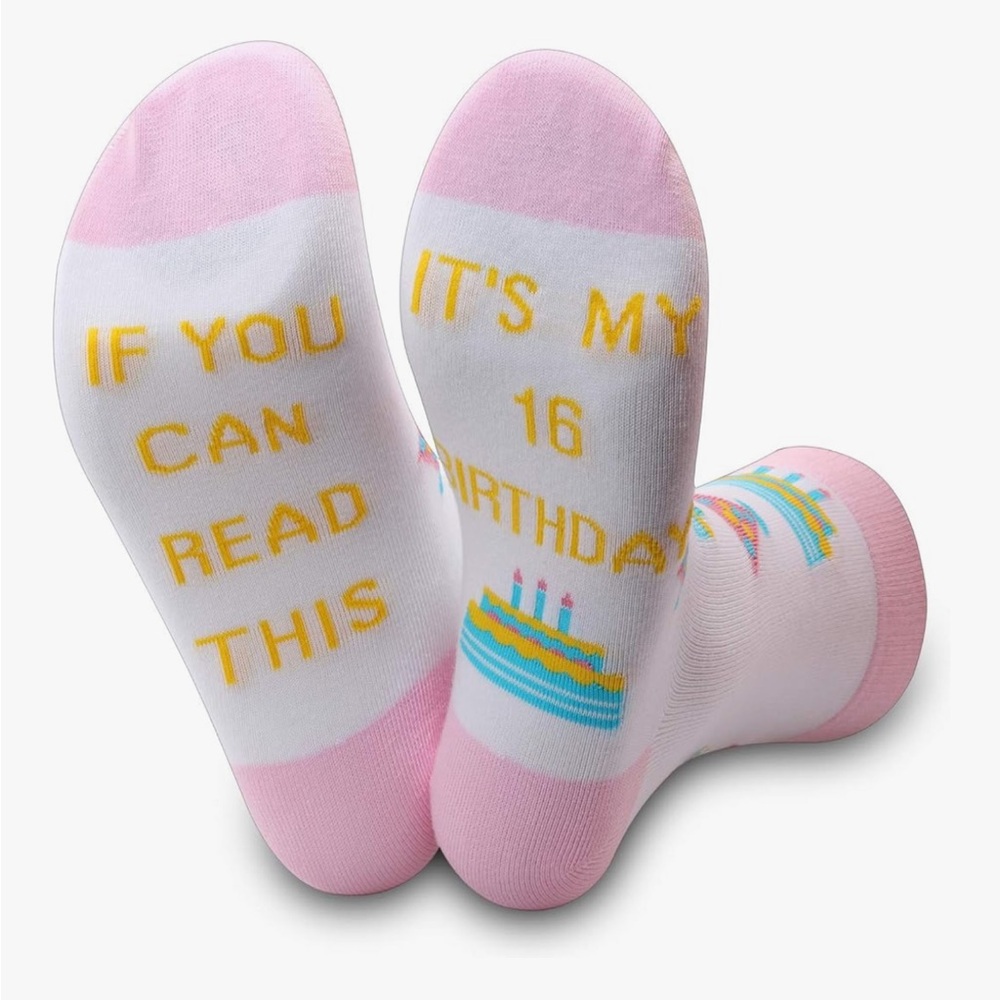 NWT Sweet 16 Birthday Socks For 16 Year Old Girls Brand New in Packaging